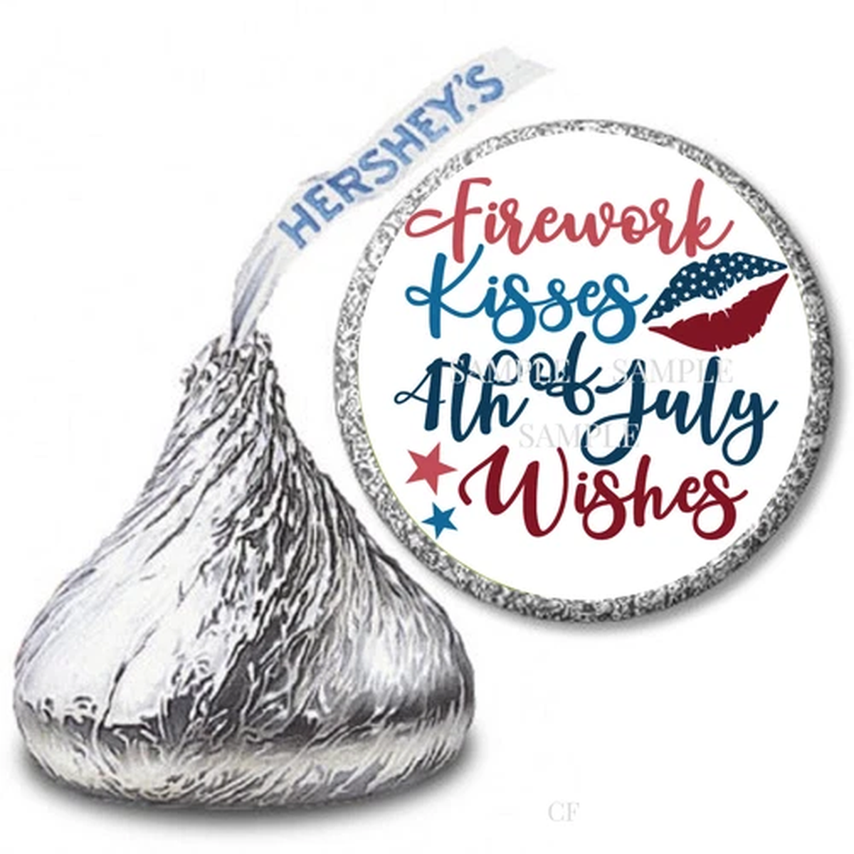 108 4th of July Wishes Kiss Favors Labels Hershey Kiss Stickers Candy Wrappers