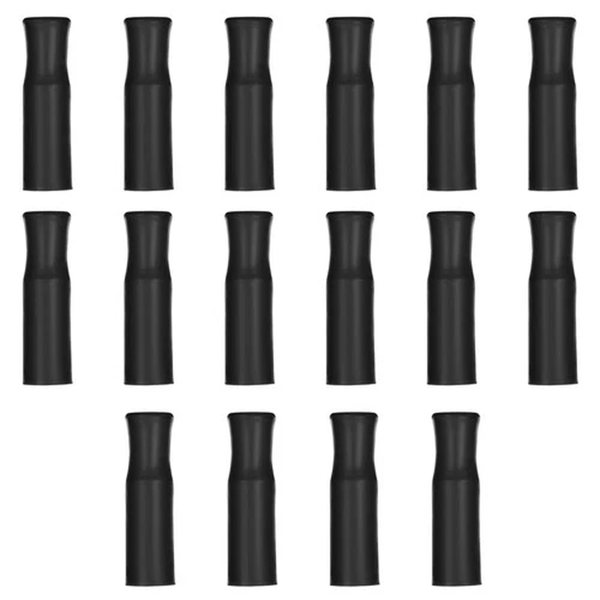 16 Pcs Silicone Tips for Metal Straws Reusable Straw regular, Black