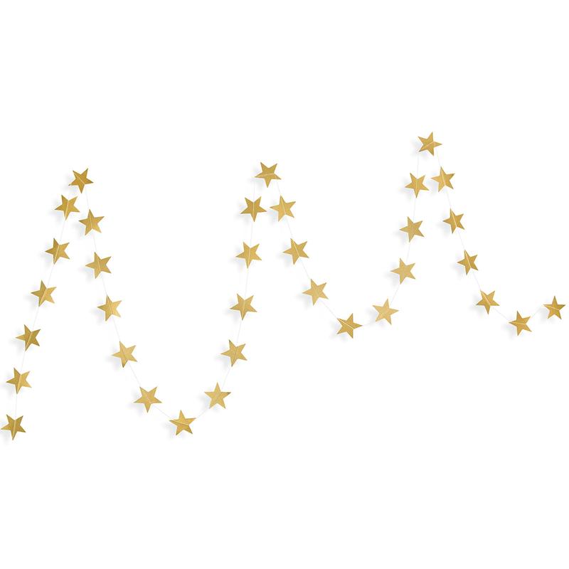 2 Strings Gold Stars Paper Garland Decorations (Small)