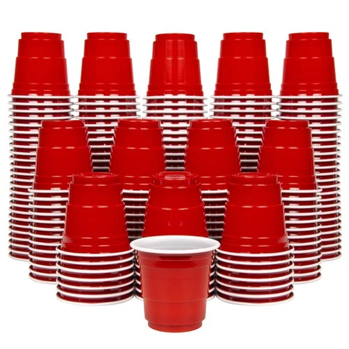 200 Pack 2 oz Plastic Shot Cups - Mini 2oz Party Cups, Red
