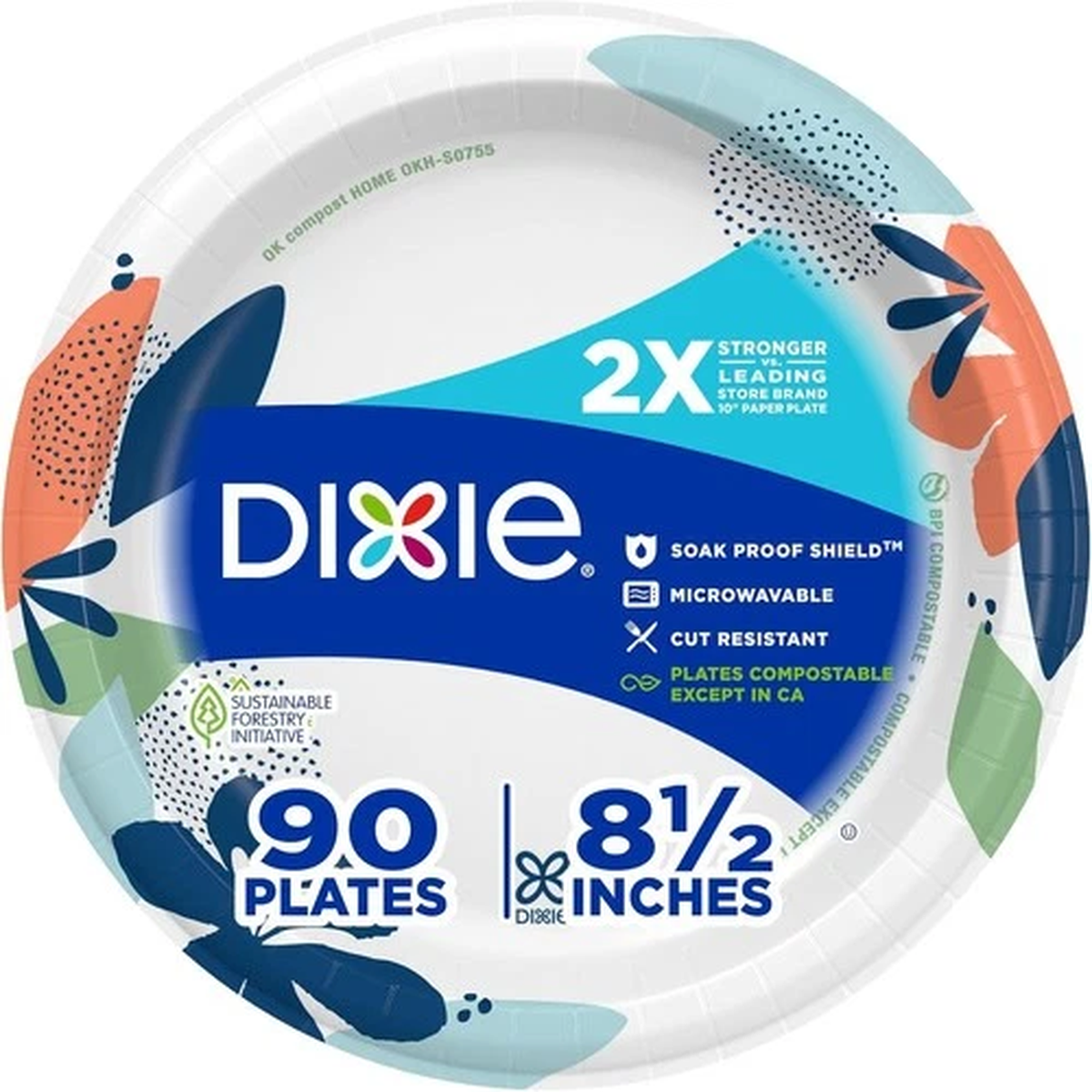 90 Pack Disposable Paper Plates 8.5 Inch Heavy Duty Party Picnic
