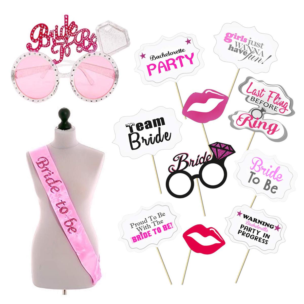 Bride To Be Decoration Set Combo - 12 Pcs Bachelorette Party Decoration