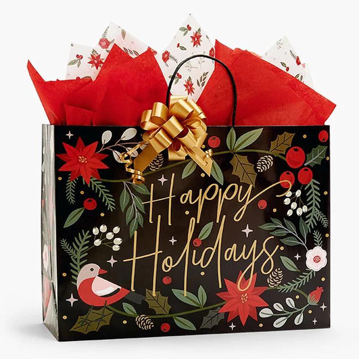 Christmas Holiday Botanicals X-Large Paper Gift Bag 1ct