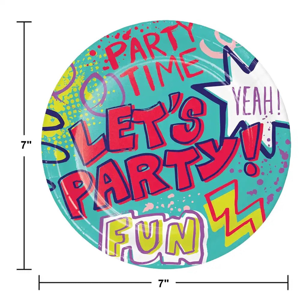 Graffiti Party Lunch Plate 7in 8ct