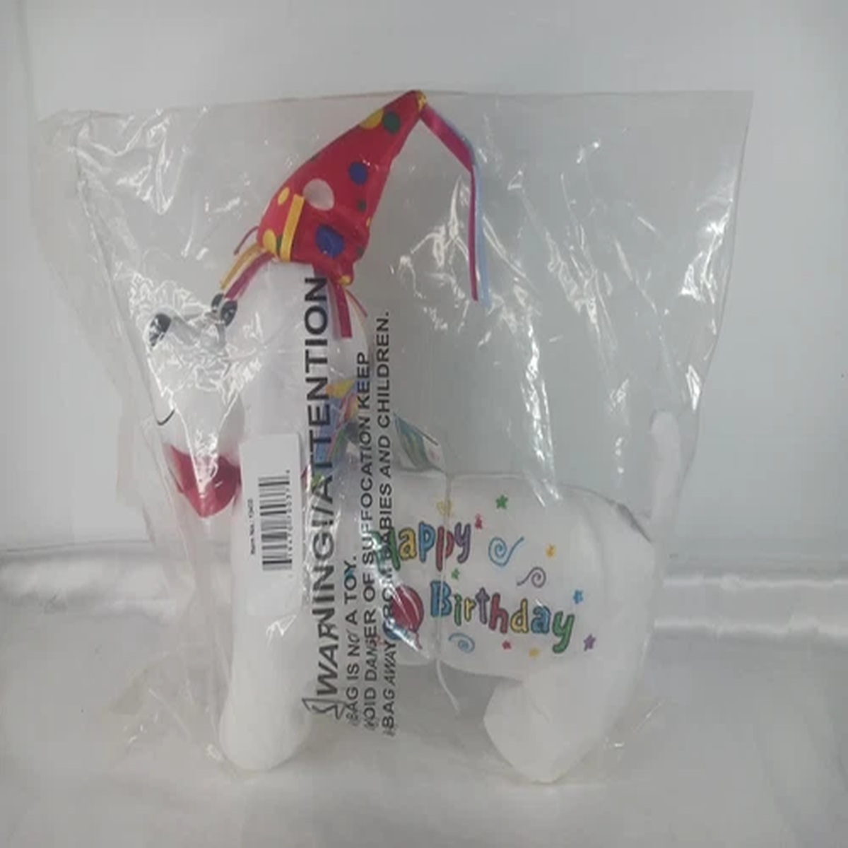 Happy Birthday 11" Long Autograph Plush Stuffed Dog New