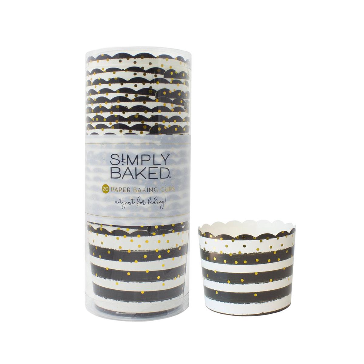 Large Baking Cups - Black Confetti Foil