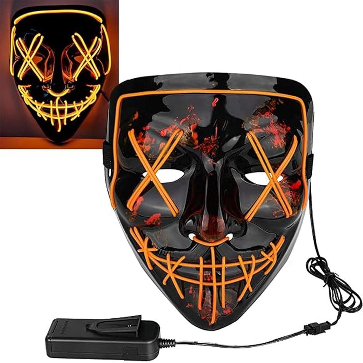 Led Light up Ghost Mask - Joker Mask for Men (Yellow)