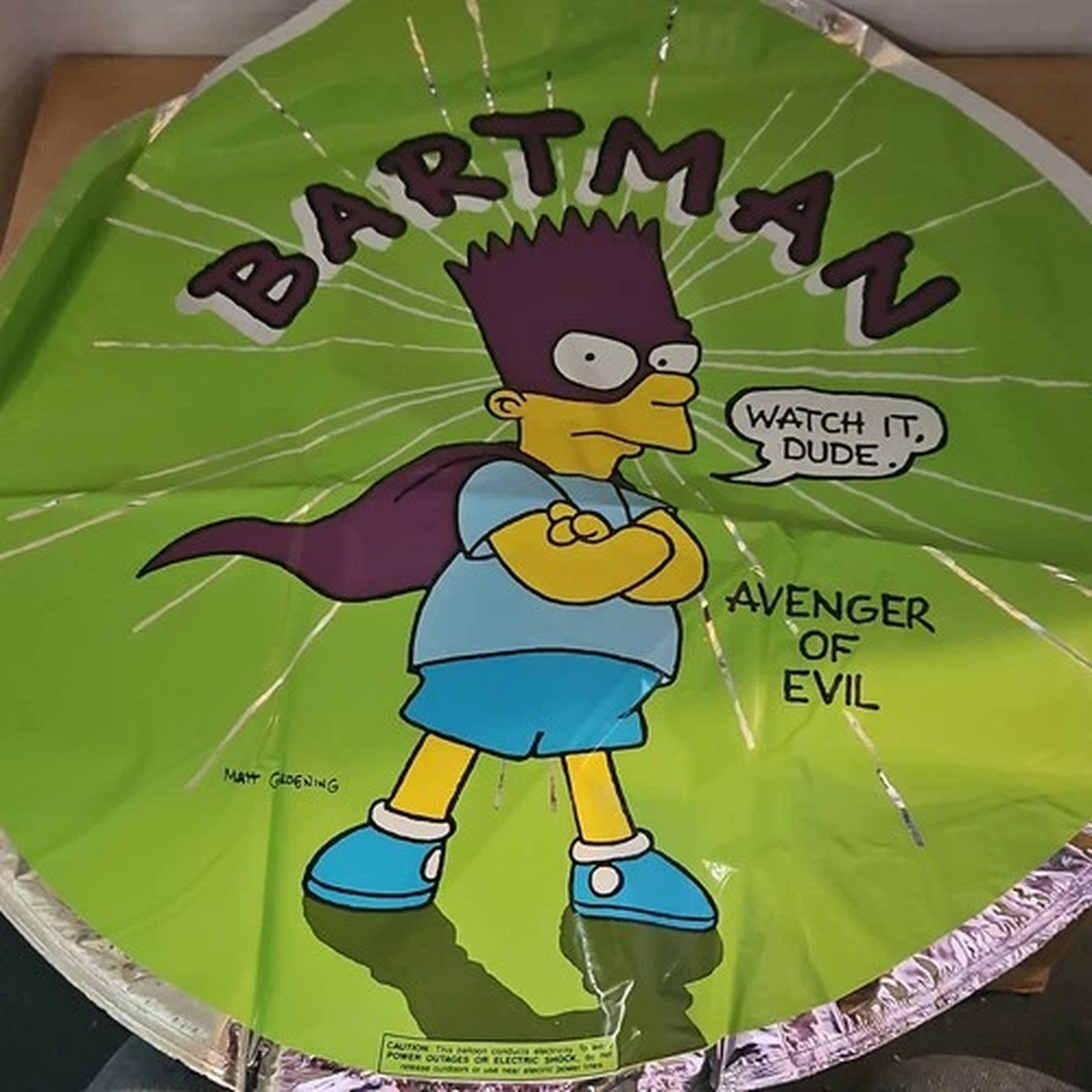 M&D Balloons Bartman The Simpsons Vintage 1990 Rare