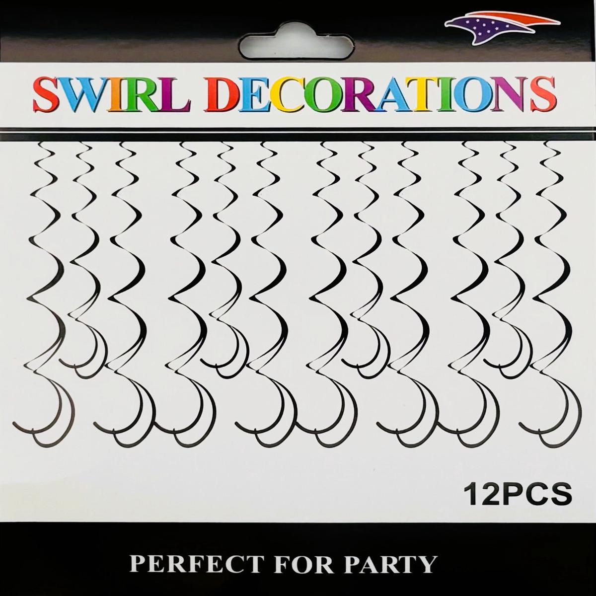 Metalic Swirl 12 pieces -Black
