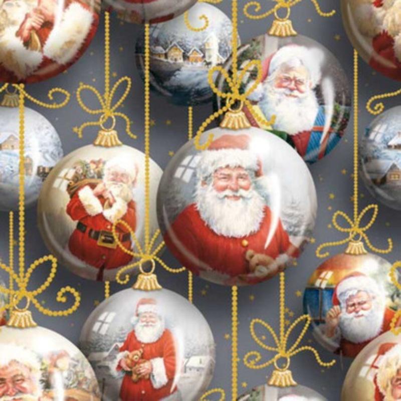 Pack of 60 Santa Baubles 3-Ply Lunch Napkins 6.5