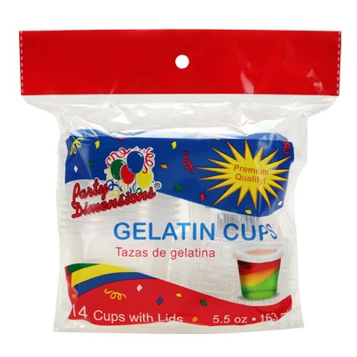 Plastic Gelatin Cup With Lid 55oz 14ct