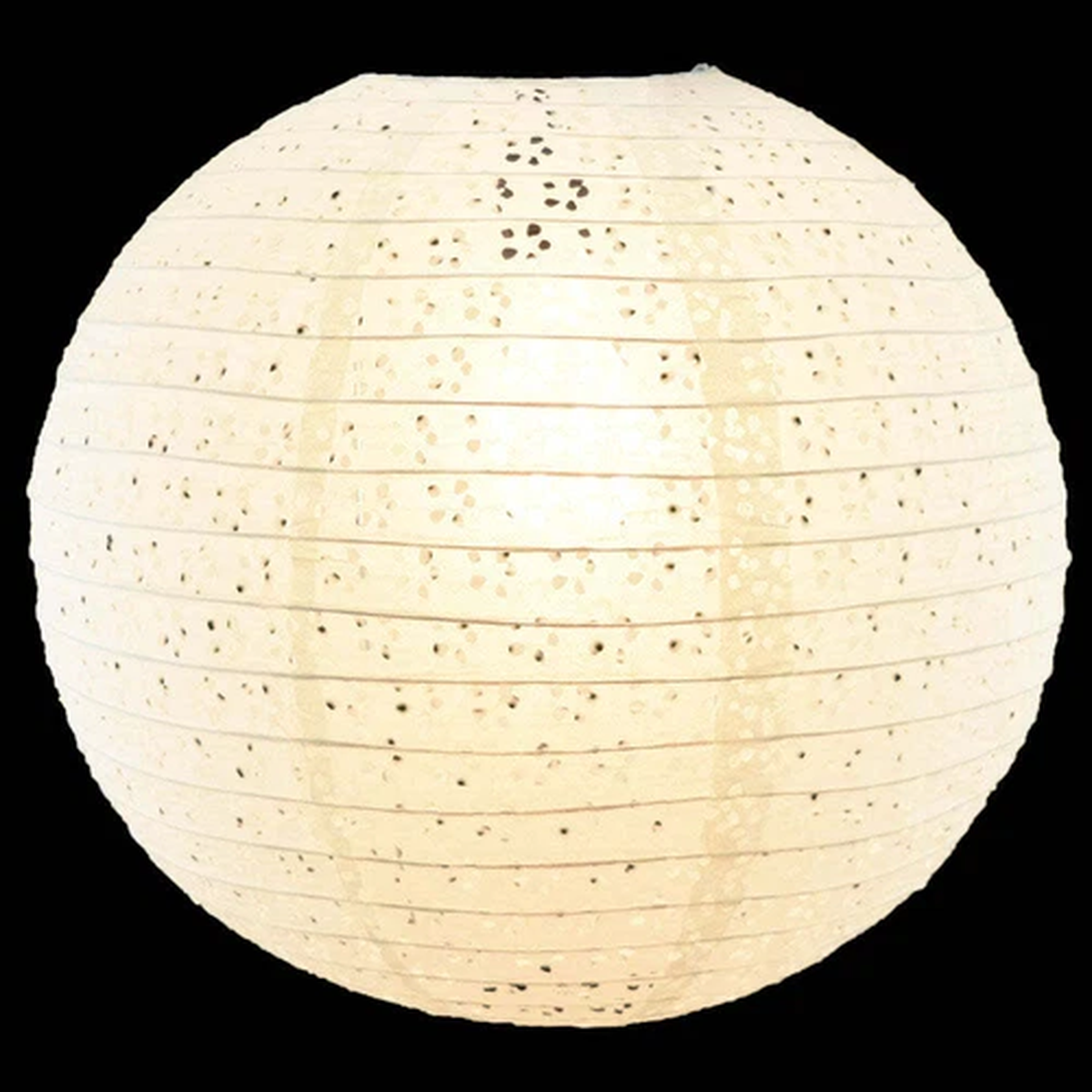 Quasimoon 8" Round Eyelet Lace Look Paper Lantern - White by PaperLanternStore