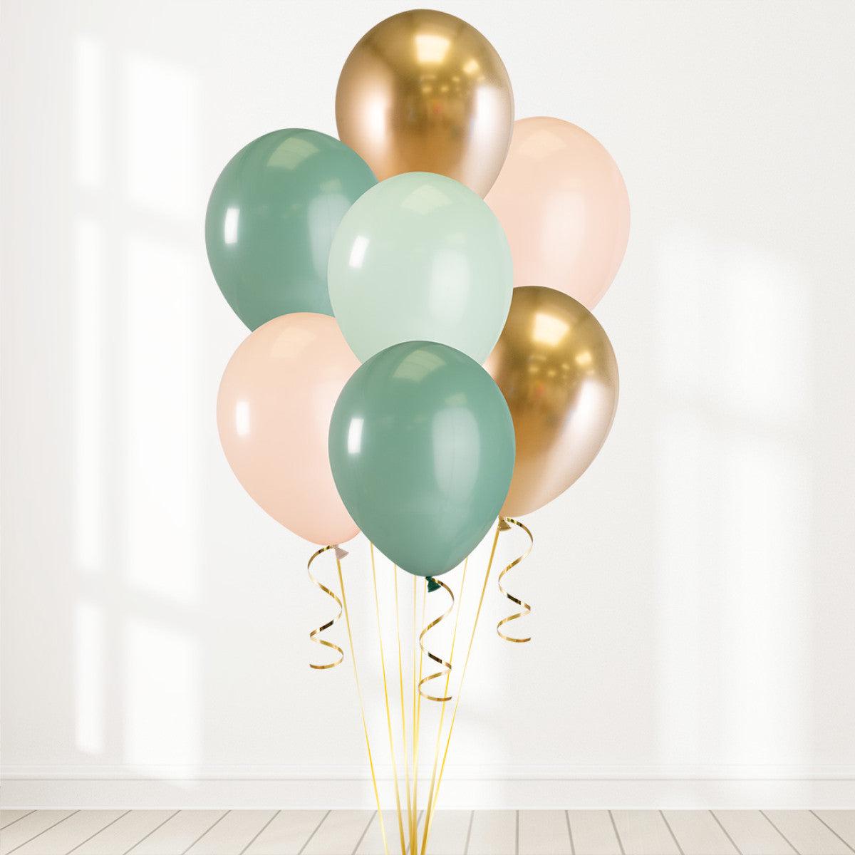 Sage Green & Blush Party Helium Latex Balloon Bunch Elevate Your Celebration with Stunning  Helium 