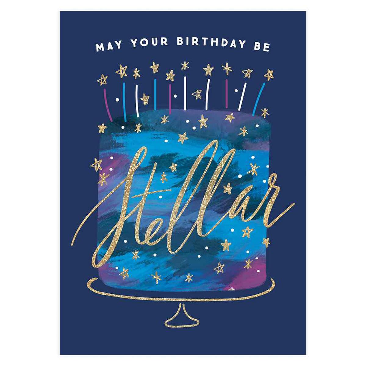Stellar Birthday Cake Greeting Card