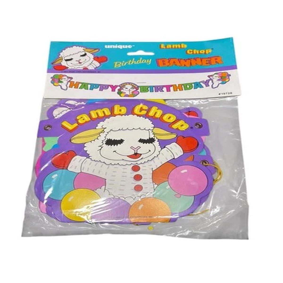 Vintage 1993 Lamb Chop Birthday Party Paper Banner Unique Kids Sheep NOS