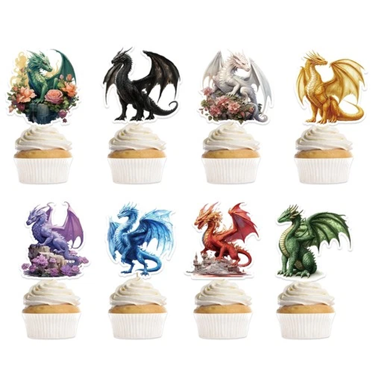 40 Pcs Dragon Birthday Party Decorations, 2.5 inches x 3.9 inches,