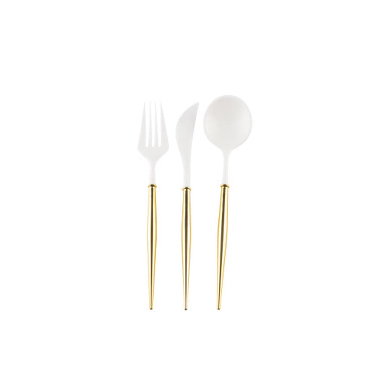 Bella Cutlery - White and Gold Handle - 24PC