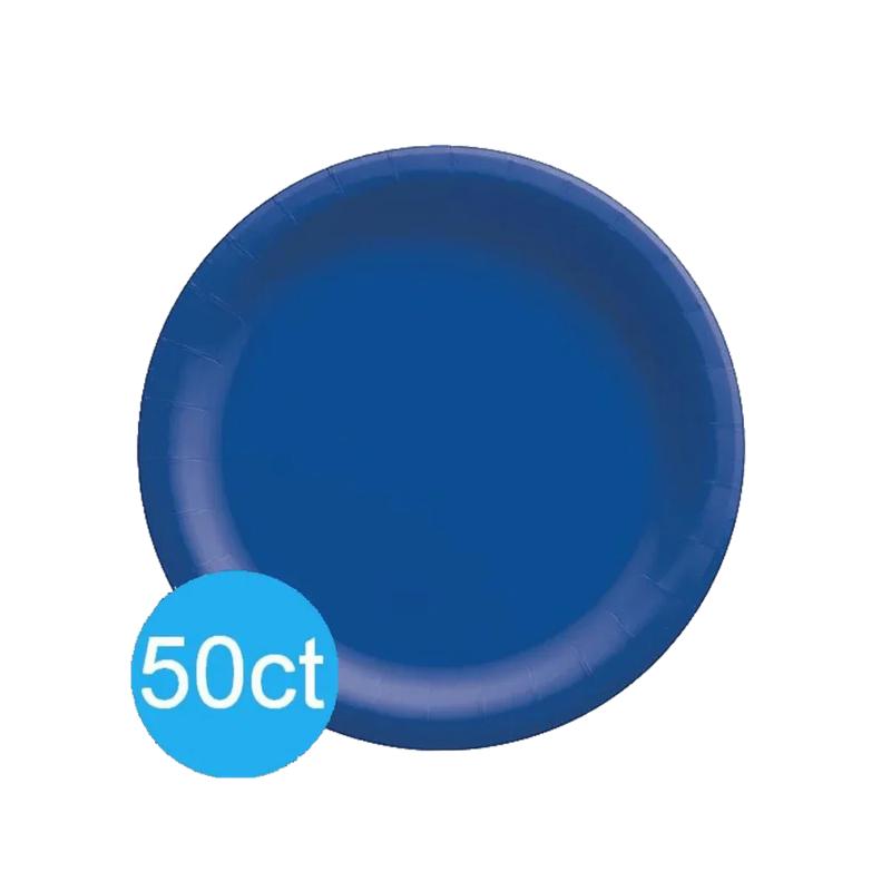 Bright Royal Blue 6.75'' Paper Plates | 50ct