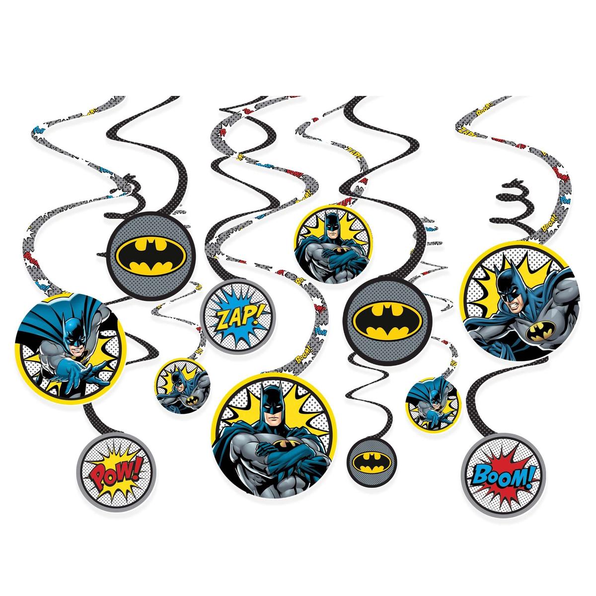 Spiral Decorations - Batman Heroes Unite (12ct) - Amscan