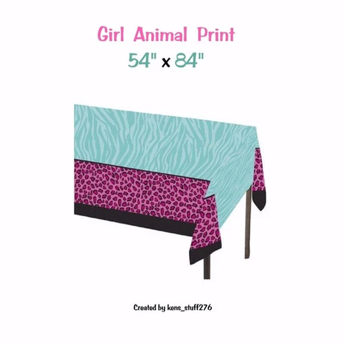Animal Print Table Cover, Cheetah & Zebra Stripes, Birthday Party, Graduation 1p