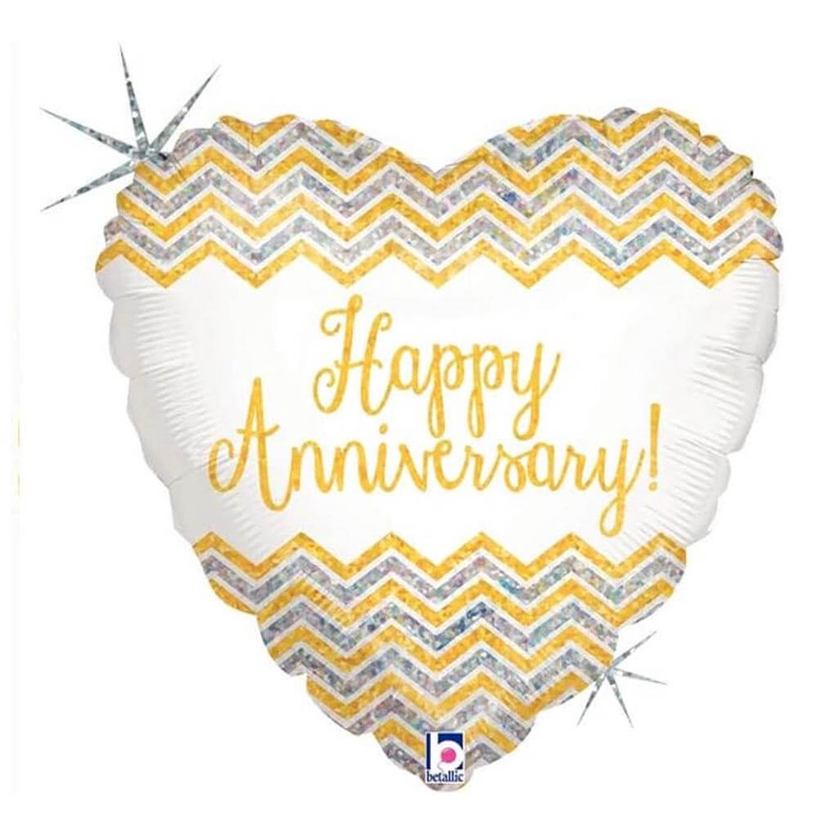 Chevron Anniversary Foil Balloon 18in