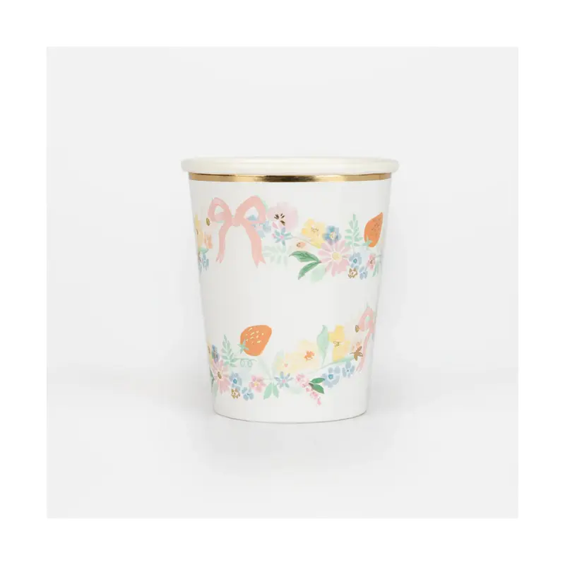 Elegant Floral Cups (8pk)