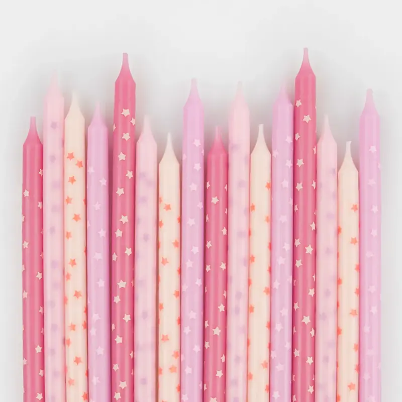 Pink Stars Candles