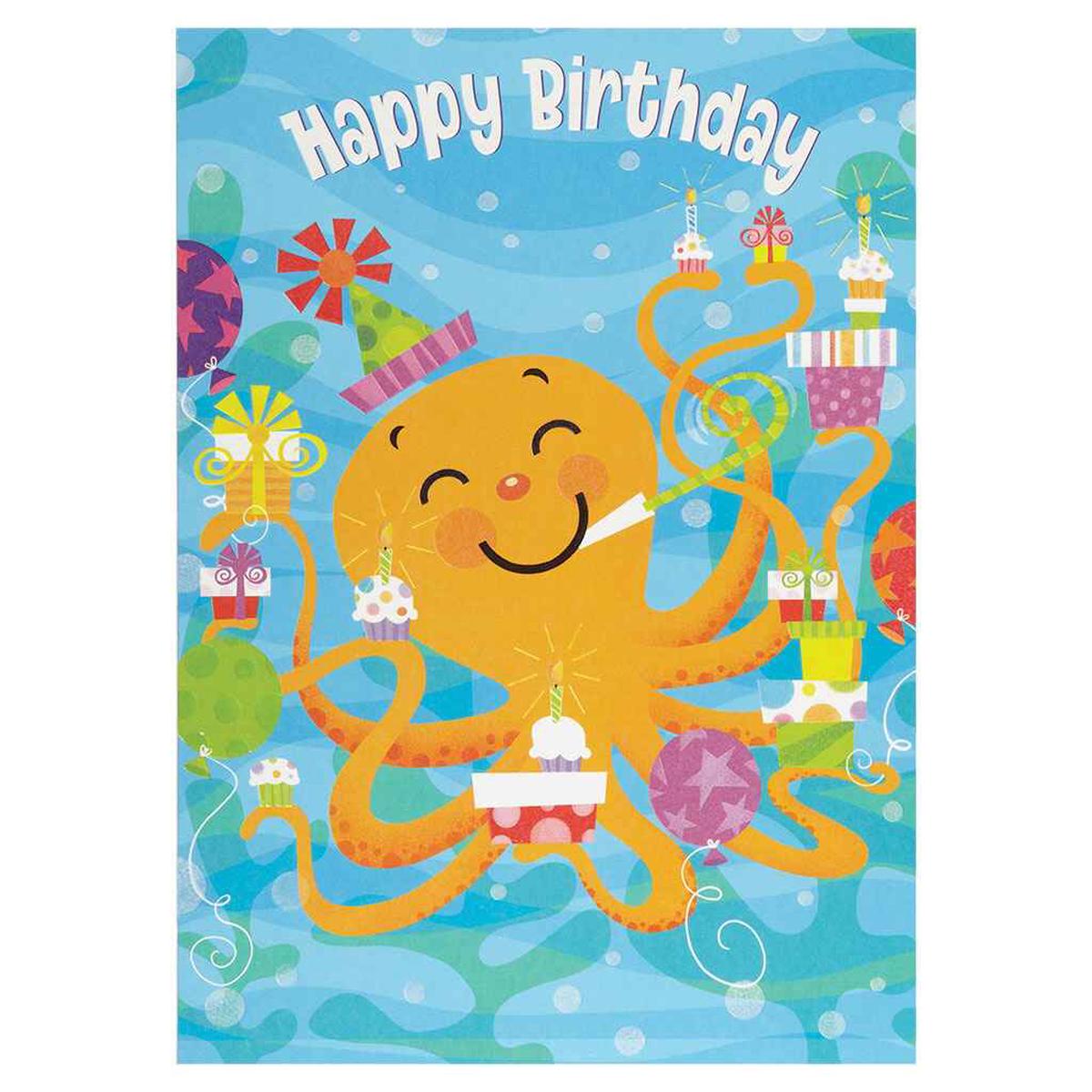 Birthday Octopus Greeting Card