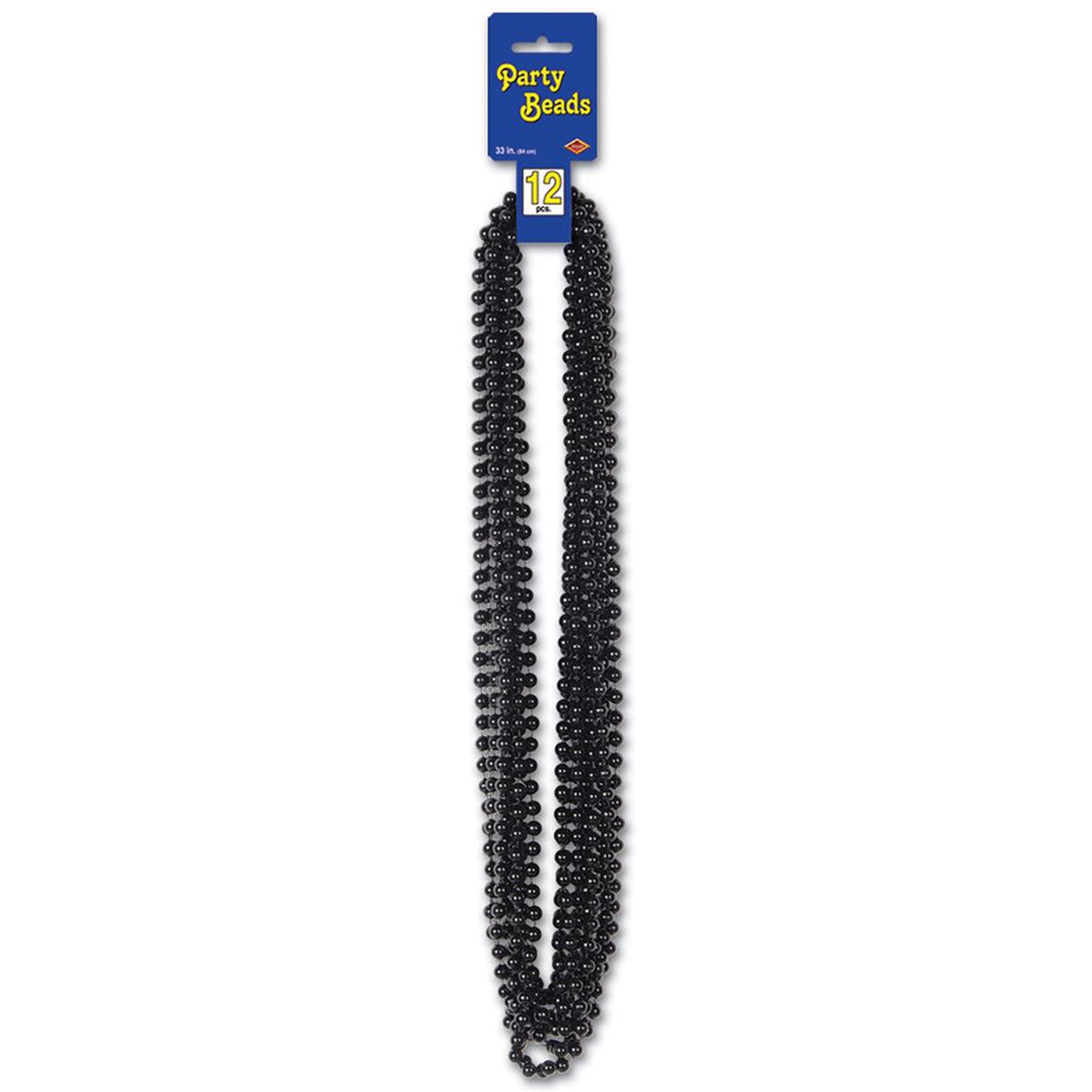 Party Beads Small Round Black