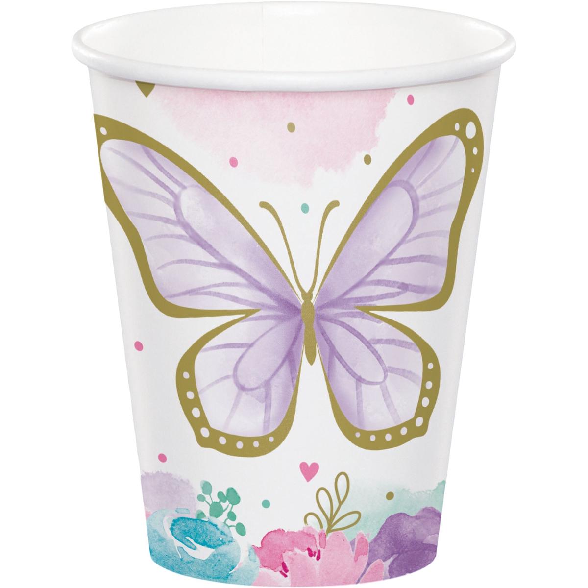 9oz Cup Butterfly Shimmer | 8ct