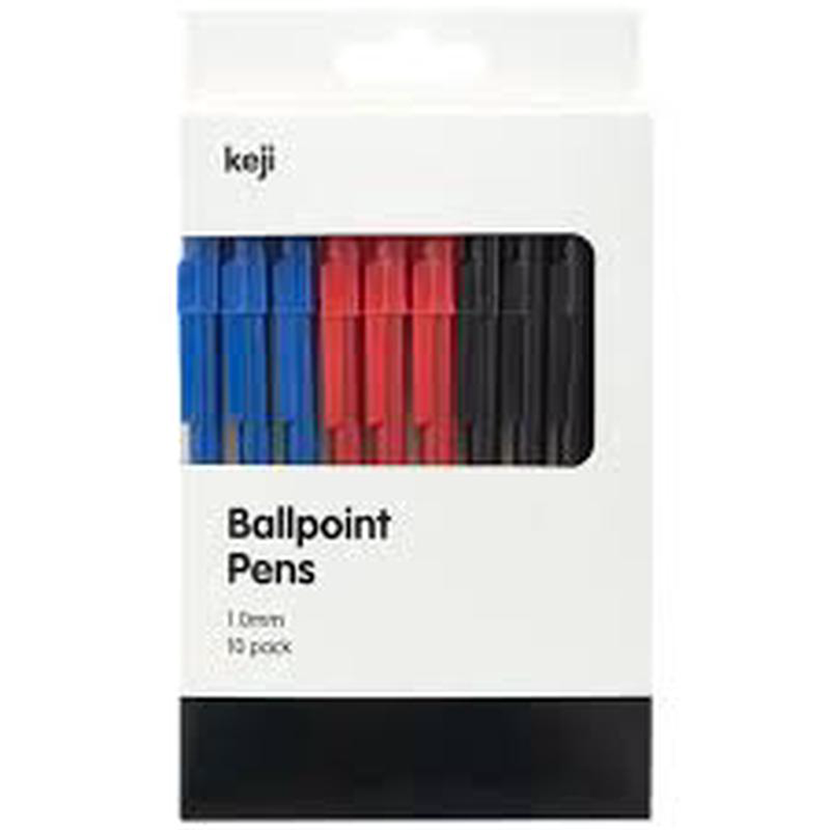 PENS BALLPOINT ASST CLRS KEJI PK10
