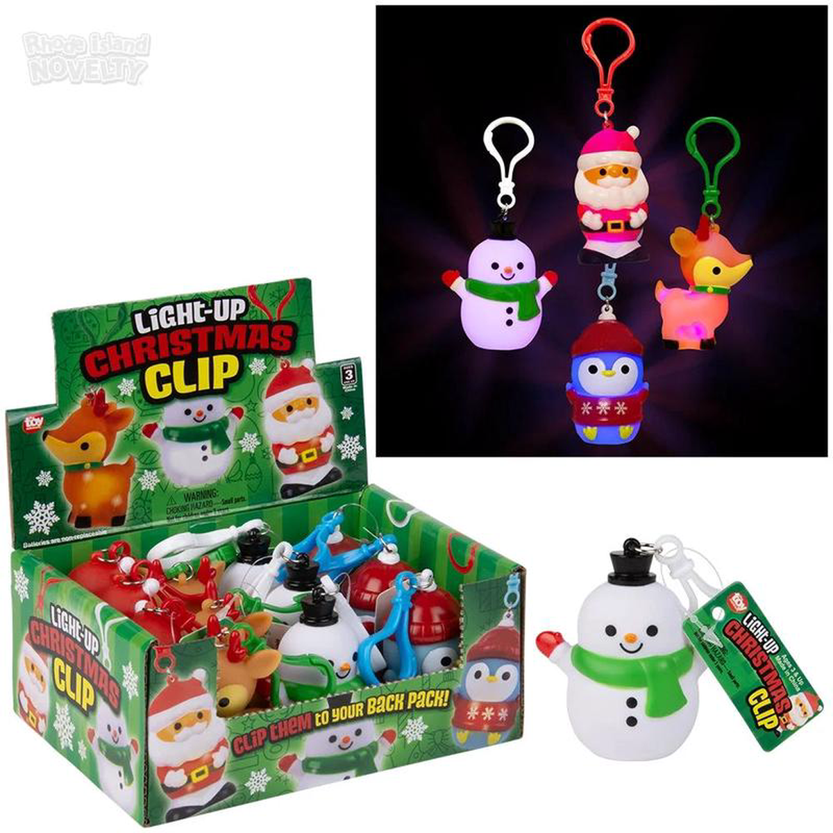 Clips navideos iluminados (65 cm) (x1u)