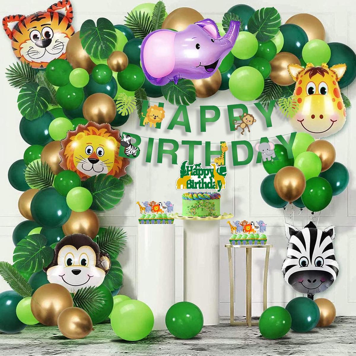 Jungle Theme Birthday Decoration - 85 Pcs