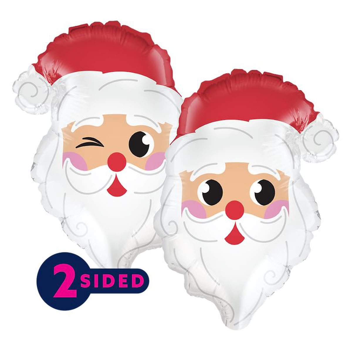 Prima Air Filled Light Skin Santa Head 11 inch Shaped Foil Balloon 1ct