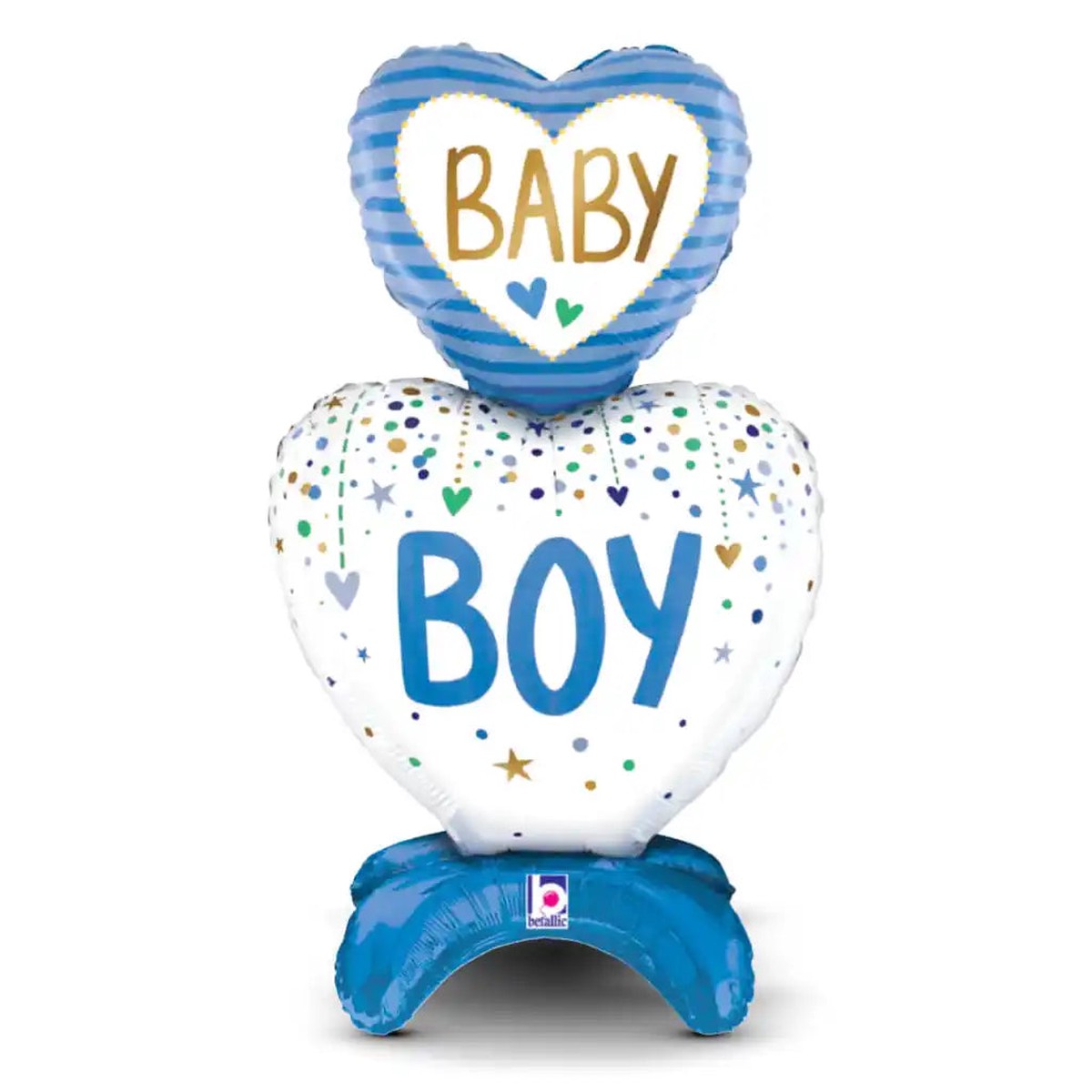 Standups Baby Boy Hearts Foil Balloon 28in