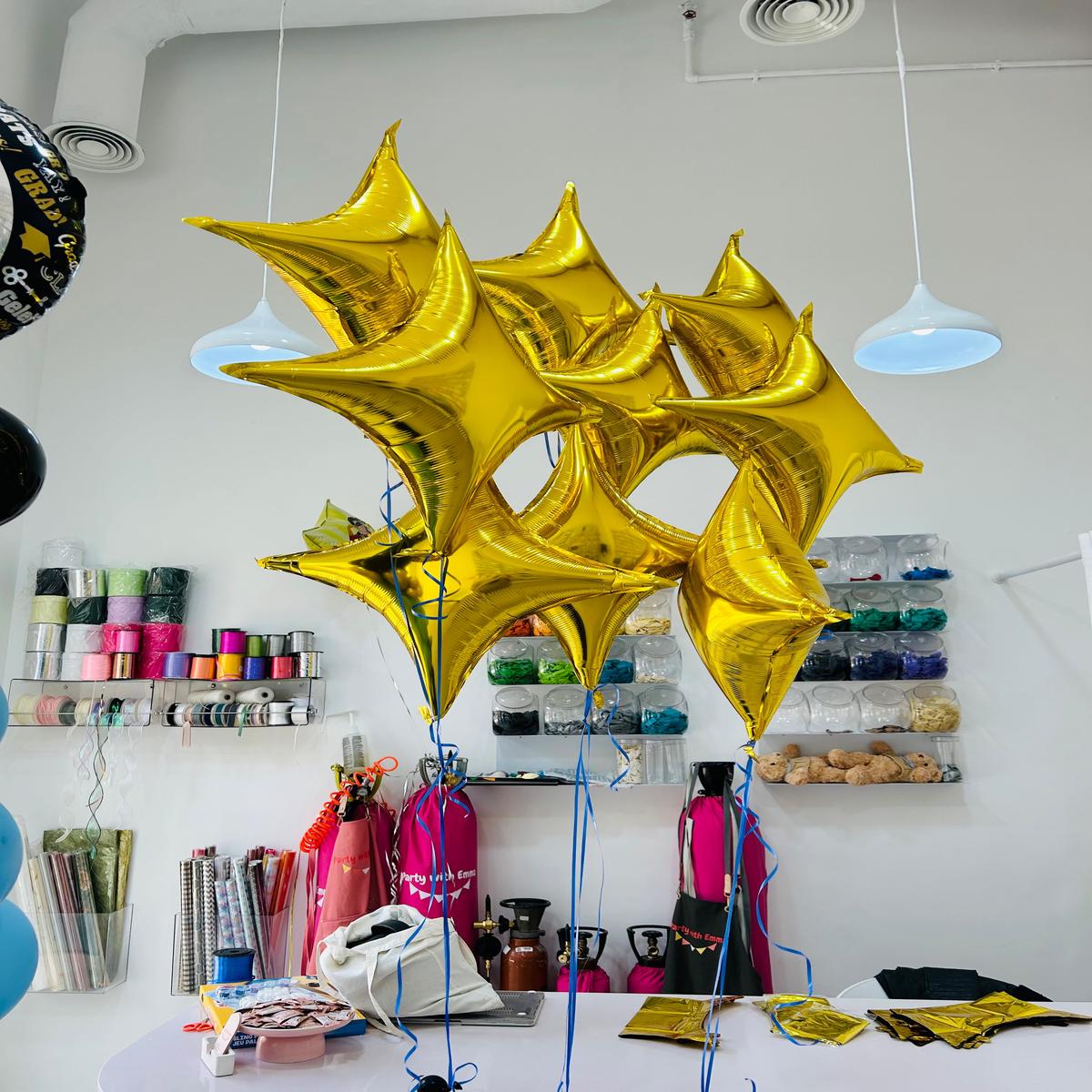 Star Foil Balloons Kids Birthday Decoration Helium Balloon Bouquet Gold