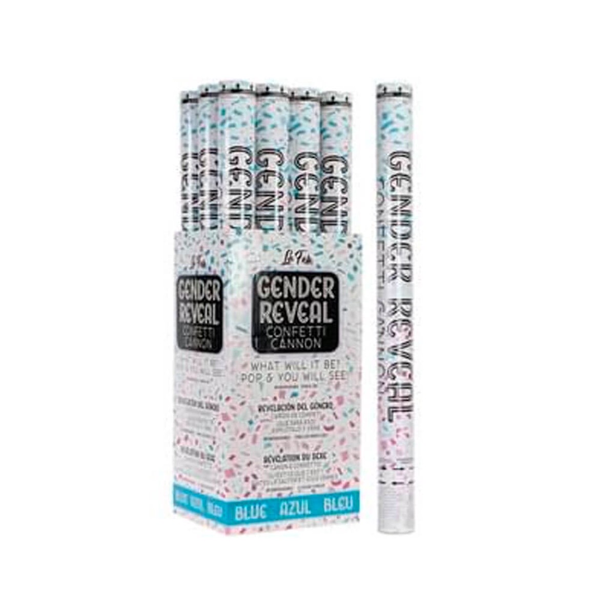 Blue Gender Reveal Confetti Canon 24in
