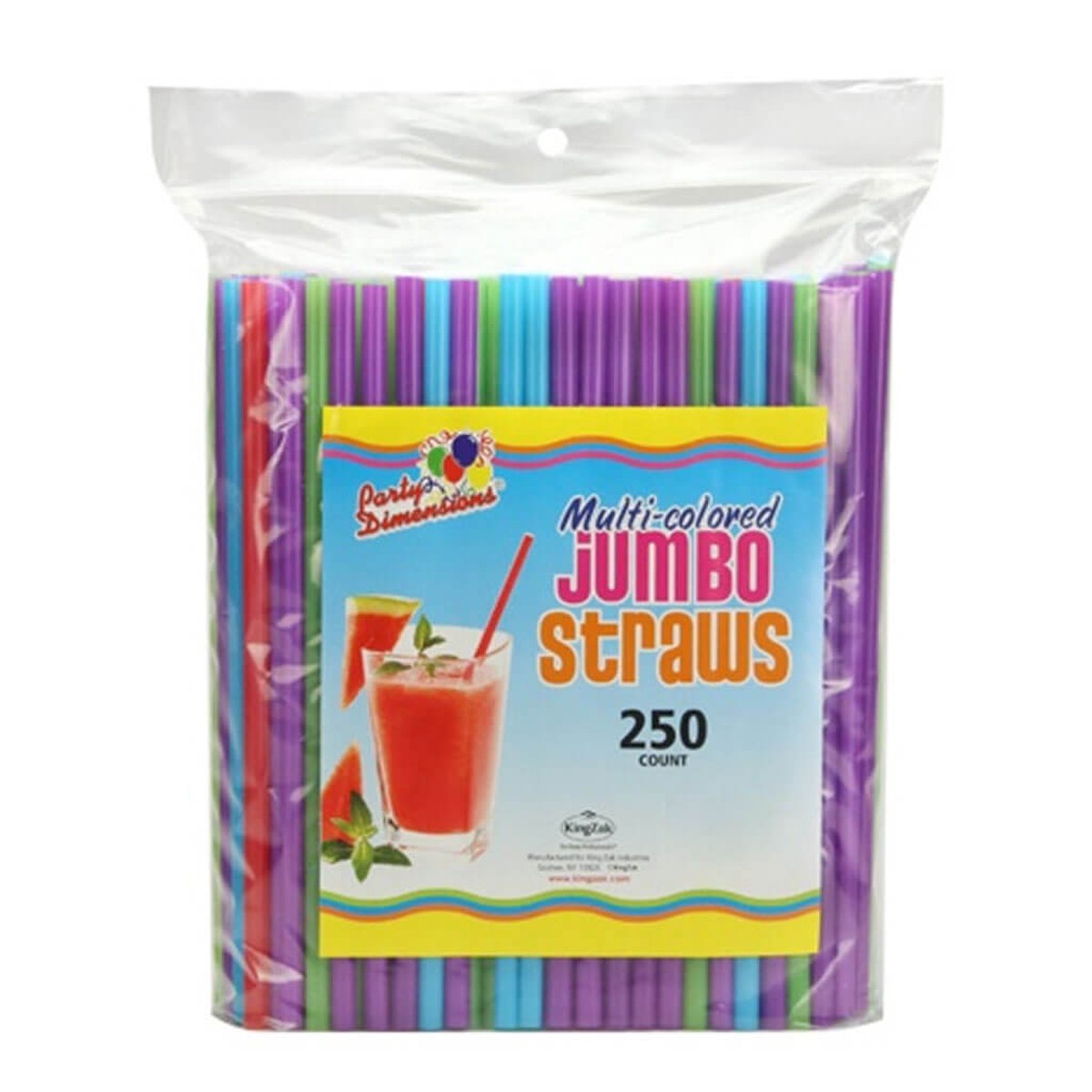 Jumbo Straws Multi Color 250ct