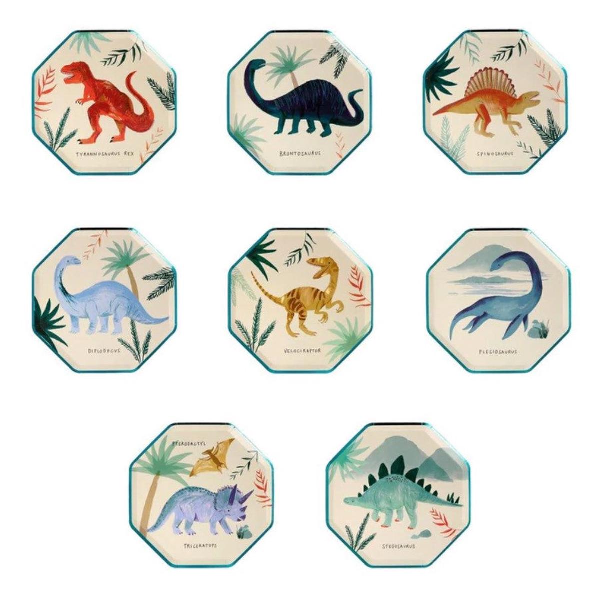 MERI MERI - Dinosaur Kingdom Side Plates - Pack of 8