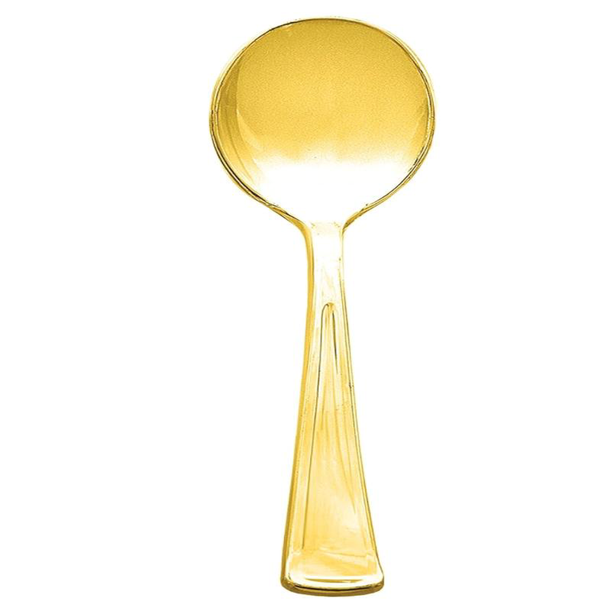 Plastic Soup Spoons Gold 50ct