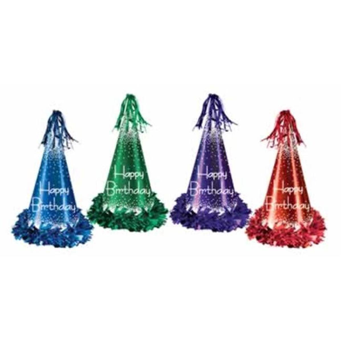 Fringed Foil Happy Birthday Party Hats 13" | 1ct