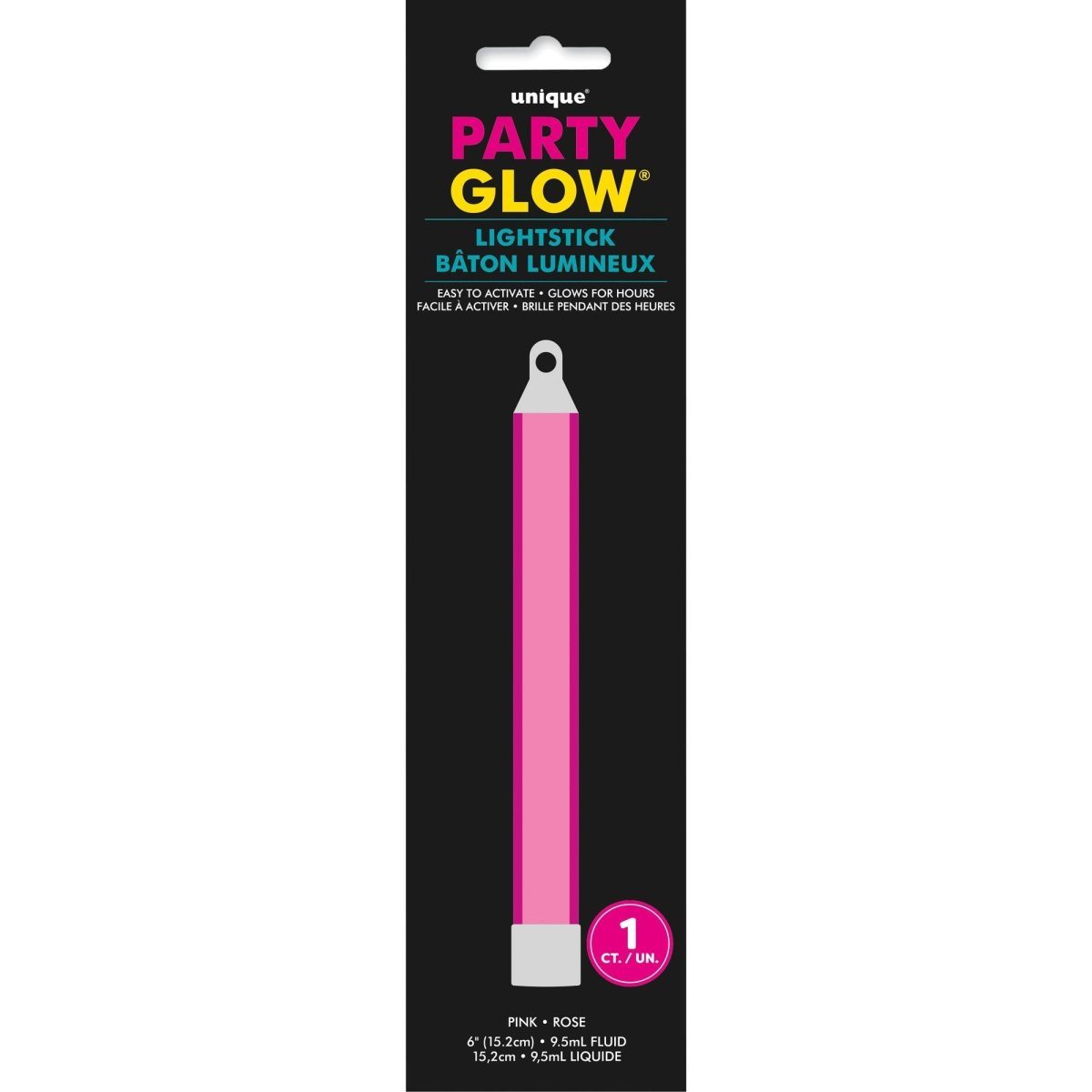 Pink Glow Stick, 6 Inches, 1 Count