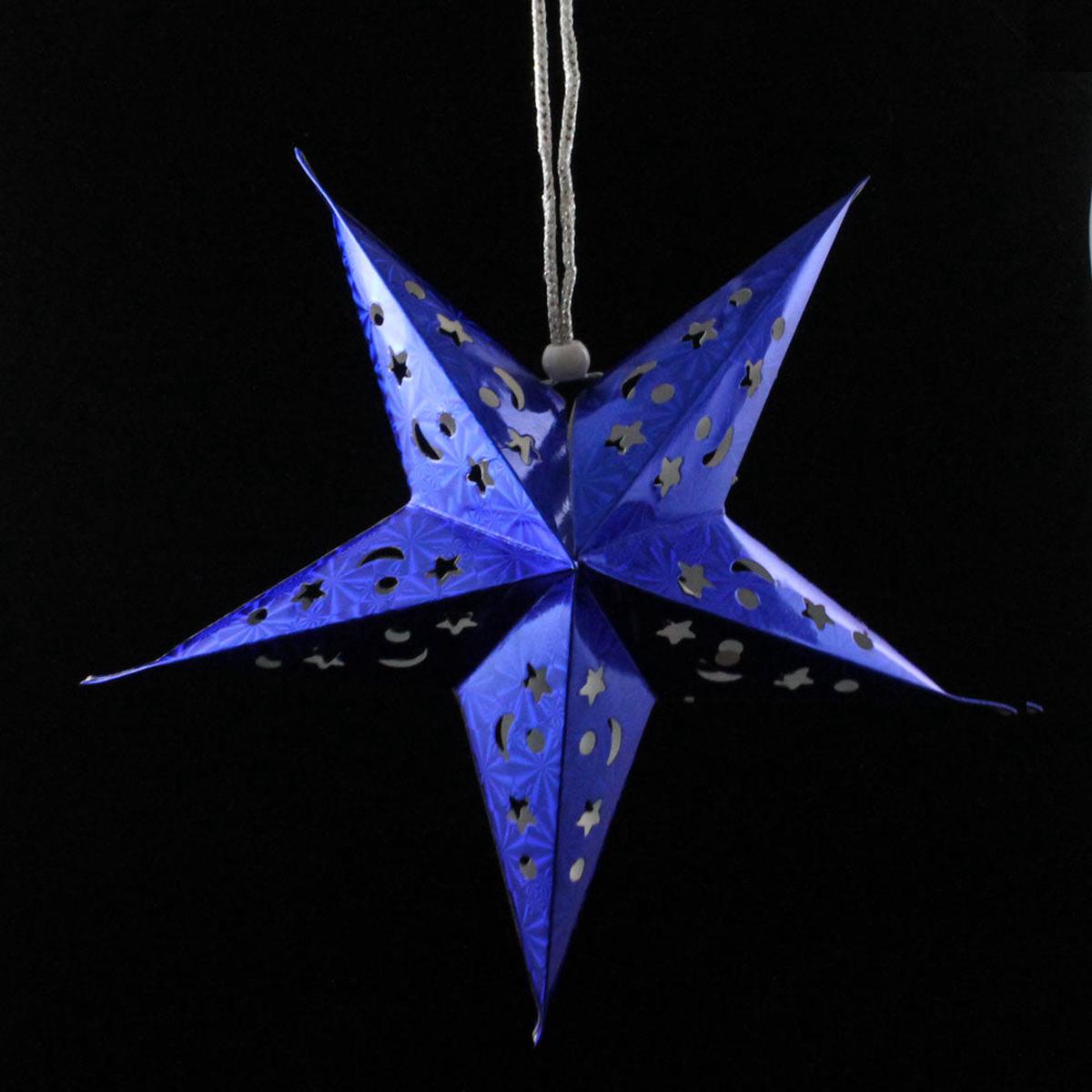 12 In. Holographic Blue Paper Star Lantern