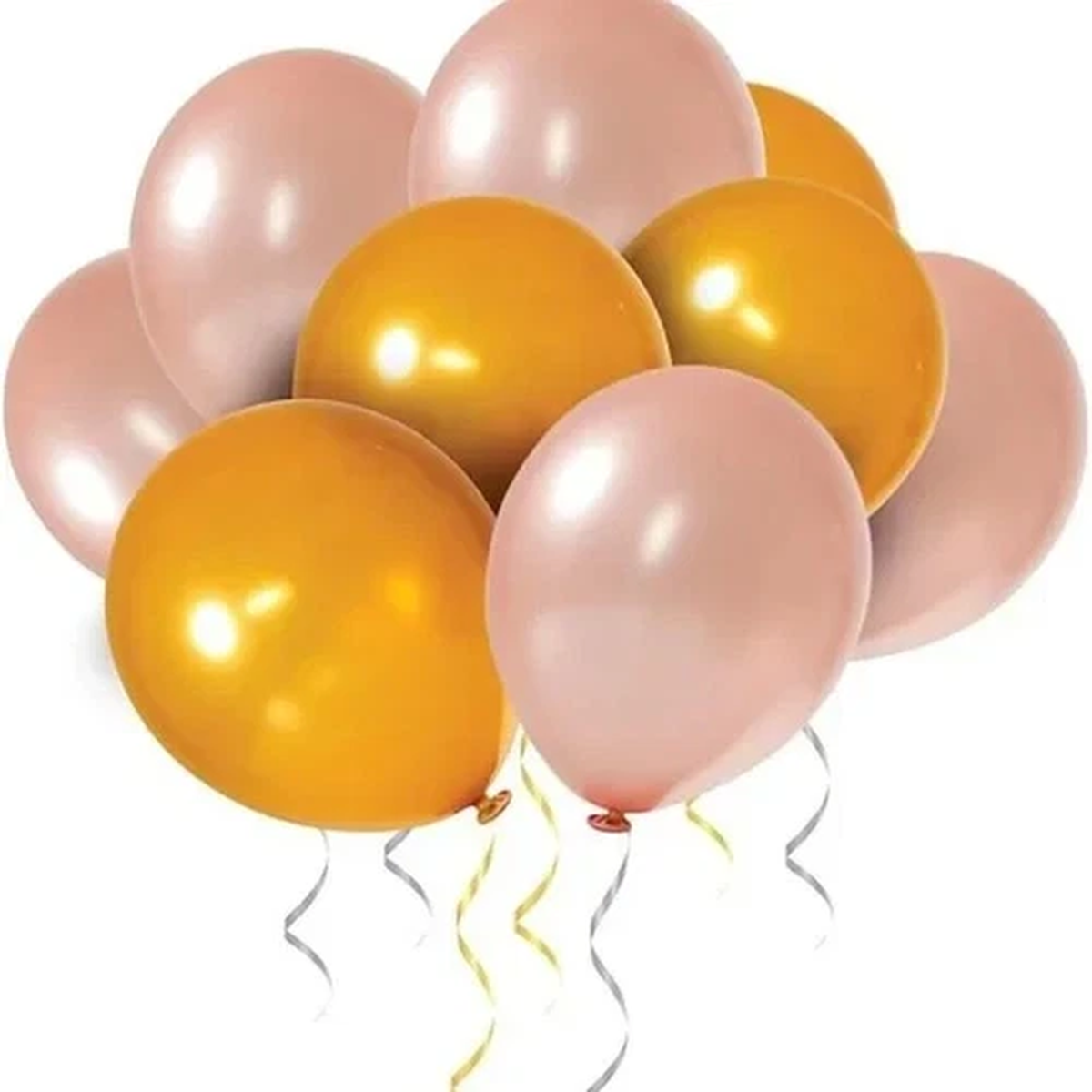 60-Pack Gold & Rose Gold Balloons, Gold & Rose Gold Latex Balloons for W