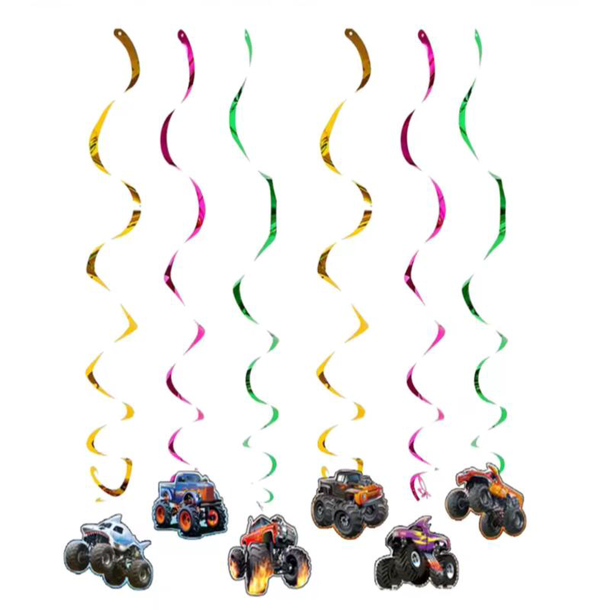 Monster Truck Birthday Decoration 8211 Swirl (x6)