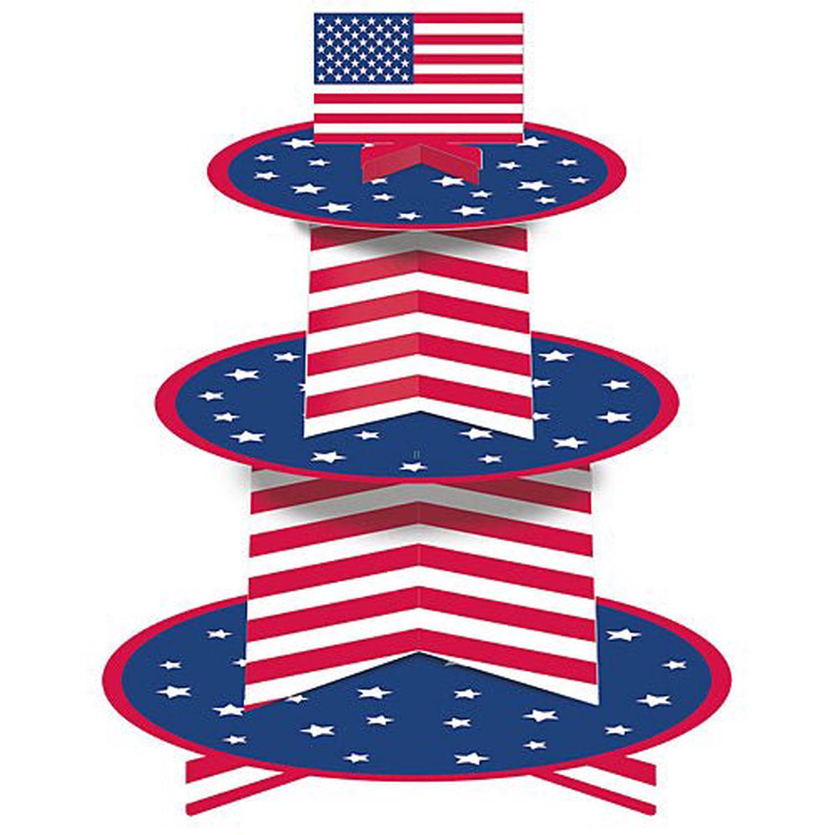3-Tier Cupcake Stand - Patriotic - Amscan