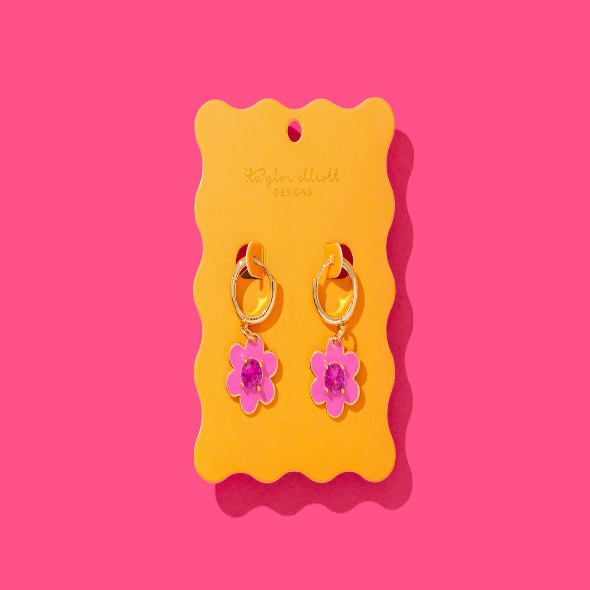 Huggie Earrings - Lucy Pink