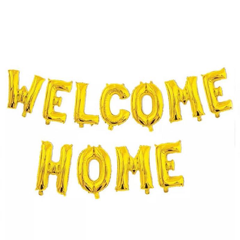 16" Balloon Banner - Gold Welcome Home