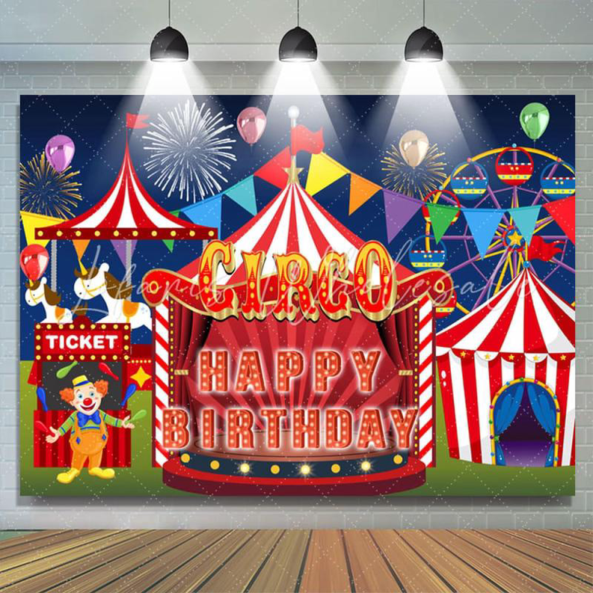Circo Happy Kids Birthday Party Backdrop (x1u)