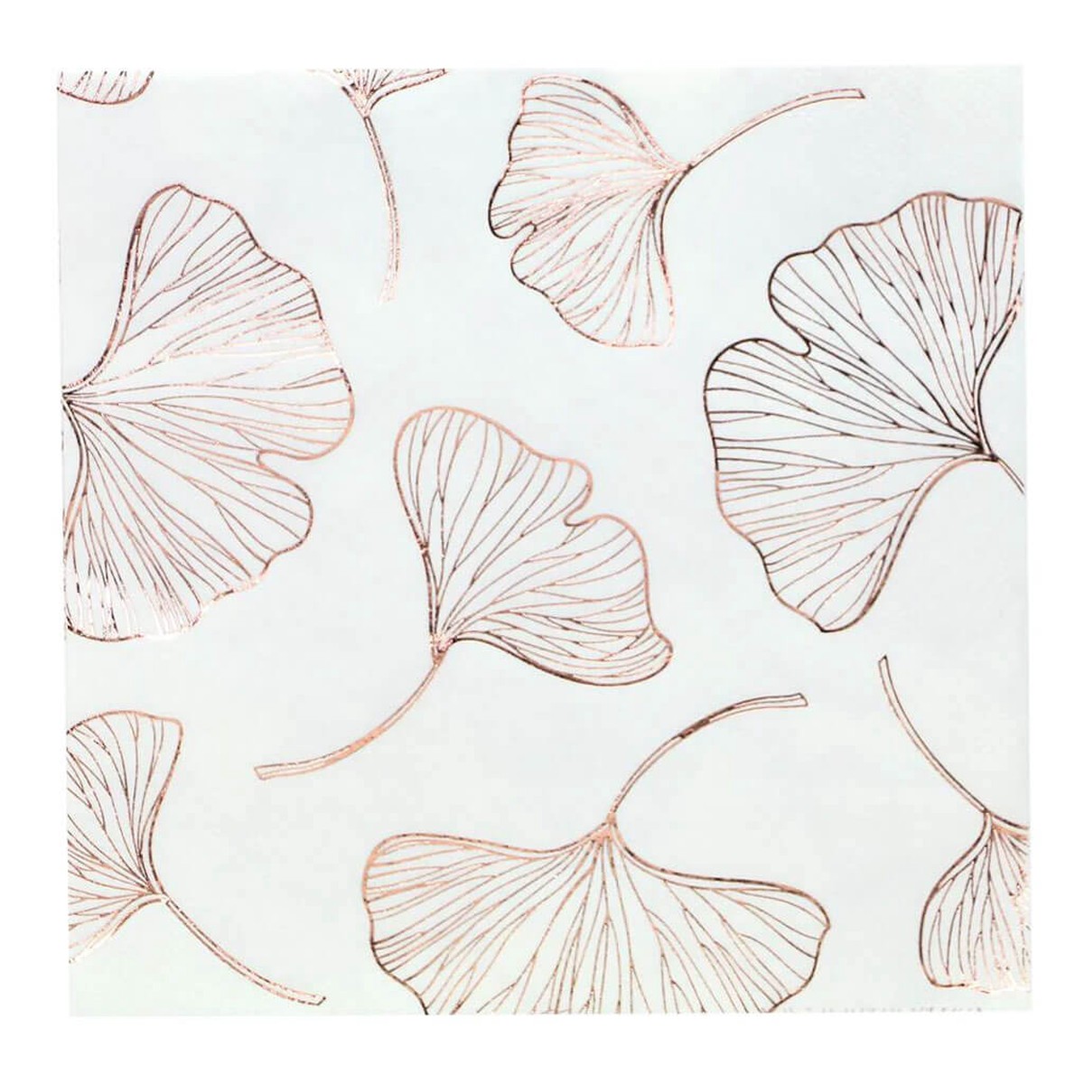 Gingko Rose Gold Foil Stamp Lunch Napkin 13in 3Ply 20ct